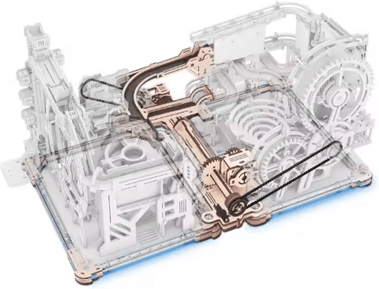Inspire Picks Robotime ROKR Electric Marble Spaceport 3D Wooden Puzzle Model Kit linkage Package