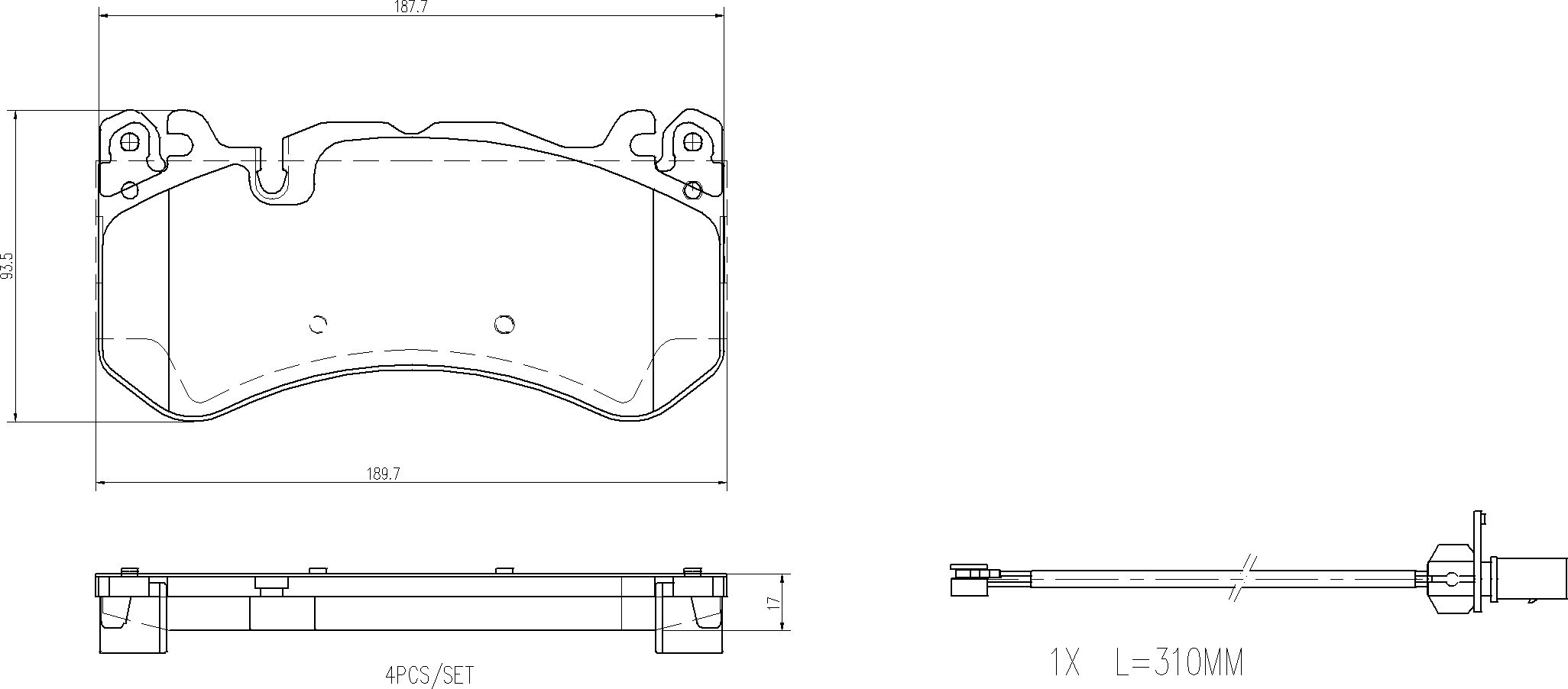 Brembo Bremsbelagsatz, Scheibenbremse Bremsbeläge, Richtungsgebunden P50164 Für Mercedes