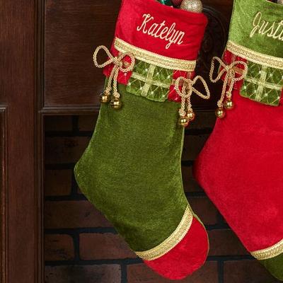 C & F Enterprises Inc Green Christmas Present Stocking , Green
