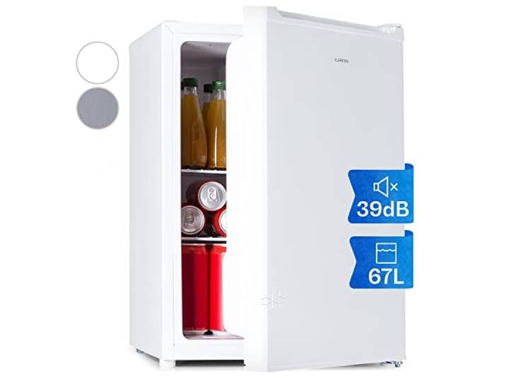 Klarstein Mini Frigo de Chambre de 67L pour Boissons et Bieres\, Petit Frigo Silencieux\, Mini Bar Intérieur/Ext\, Petit Refrigerateur Camping\, Stockage de Vins\, Cosmetique\, Étagères Réglables\, 5-14°C