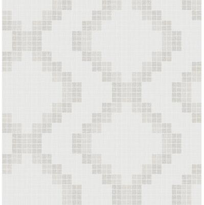 A-Street Prints Mosaic Taupe Grid Wallpaper