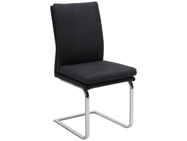 Novel Schwingstuhl, Schwarz, Chrom, Metall, Uni, U-Form, 47x100x64 cm, Lederauswahl, Stoffauswahl, Esszimmer, Stühle, Esszimmerstühle, Schwingstühle