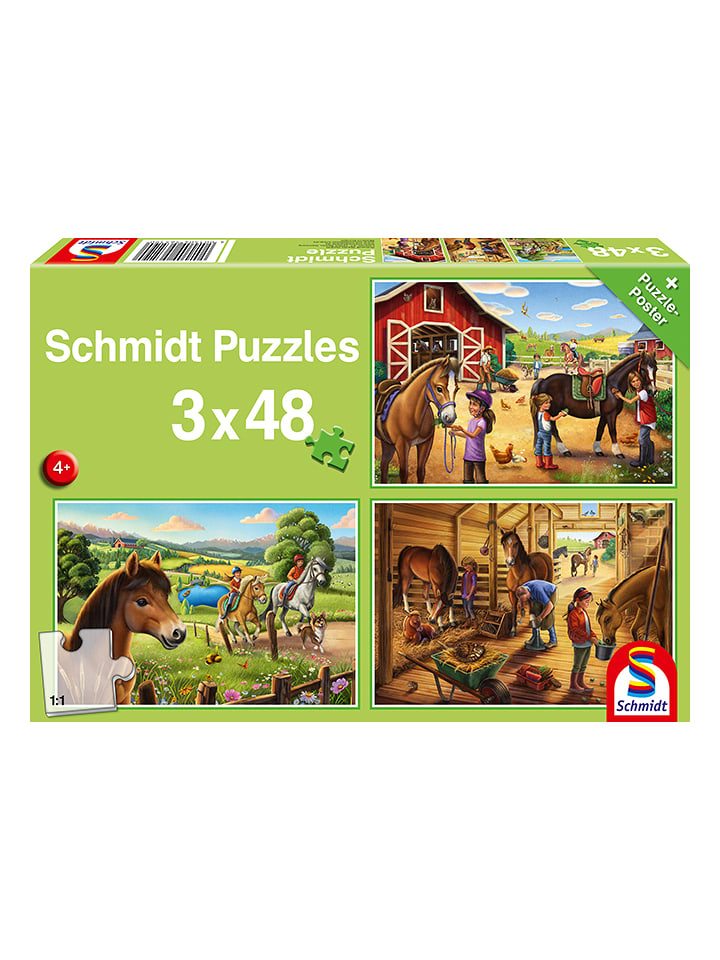 Schmidt Spiele 3x 48tlg. Puzzle "Meine Lieblingspferde" - ab 4 Jahren - onesize