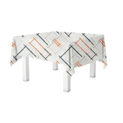 Schachtel mit 300 Papiertischdecken im Format 120x120 mit orangefarbenen Rahmen