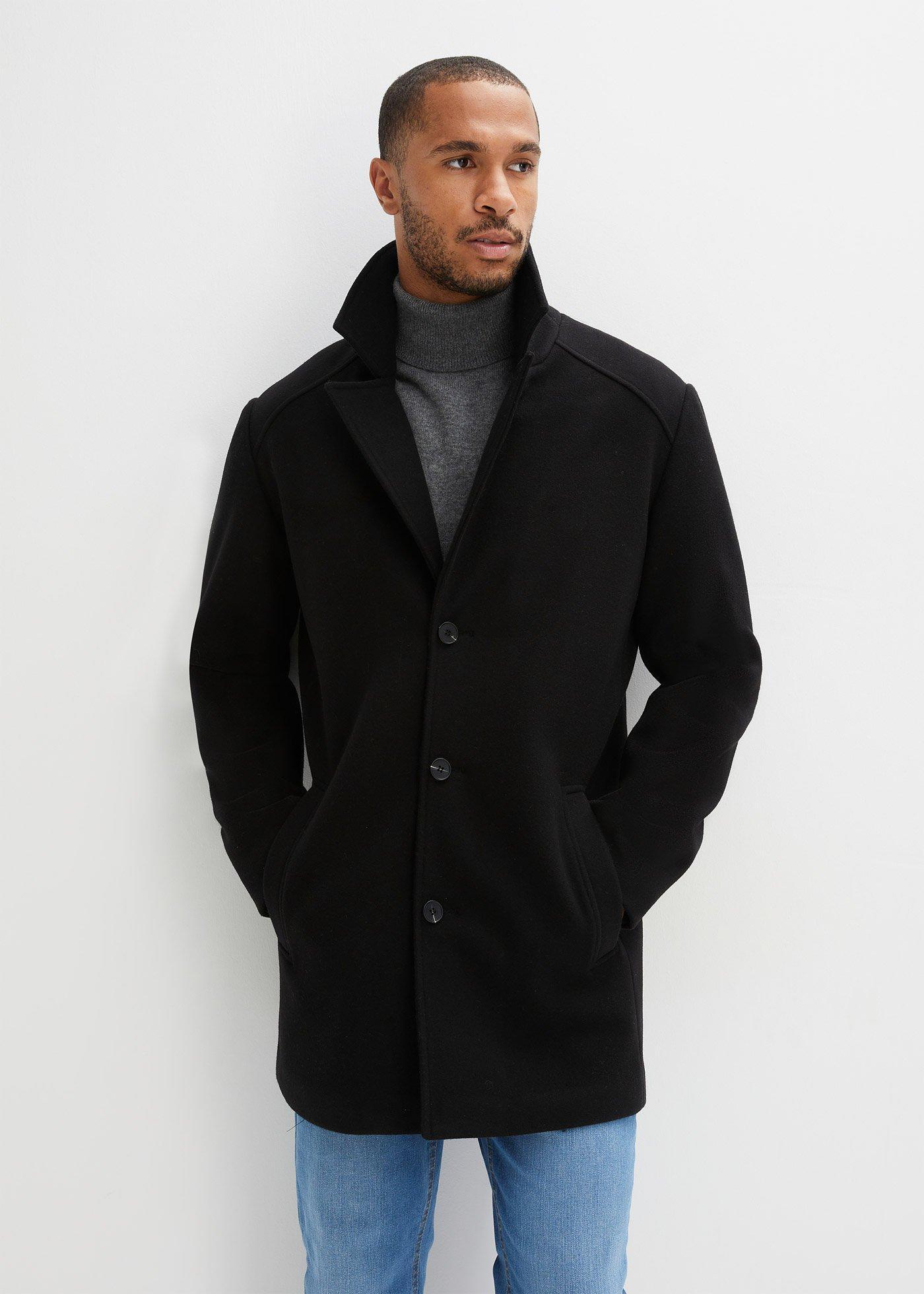 bonprix Kurzmantel mit Woll-Anteil, schwarz, Gr.60, Schöner Kurzmanteil im Cabanjacken-Stil mit Woll-Anteil