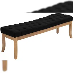 CLP Sitzbank Ramses Stoff mit hellem Holzgestell Stoff HBT: 46x150x38 cm schwarz 150 cm