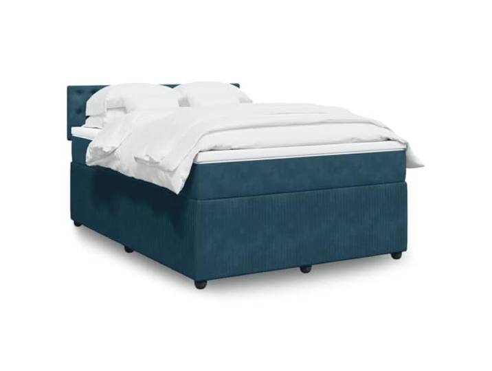 RJPLMFV Lattenrost und Matratze, Velours, Blau, 140 x 200 cm Individuelle Taschenfedern, abnehmbarer Bezug, waschbar, individuelle Unterstützung, reduziert Bewegungen