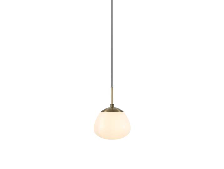 Suspension 1xE14 blanc et laiton antique