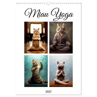 Miau Yoga (Wandkalender 2027 DIN A3 hoch), CALVENDO Monatskalender