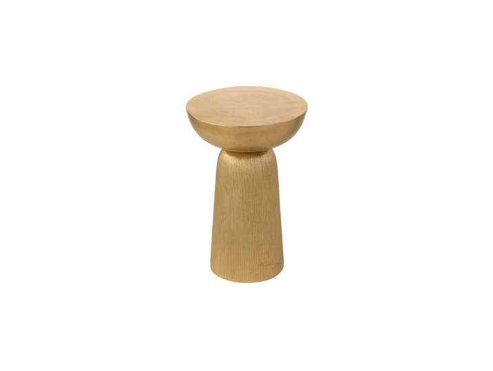 Bout de canapé rond en aluminium doré