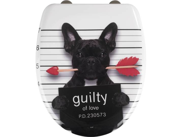 WENKO Premium WC SITZ Guilty DOG Absenkautomatik Brillen Toiletten Deckel Hunde