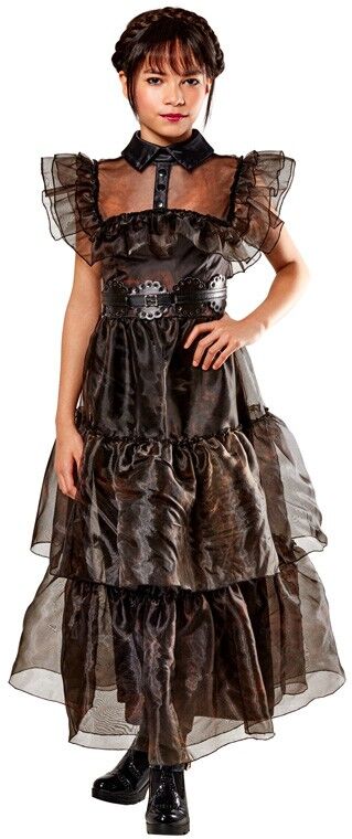 Déguisement 9-10 ans Mercredi Adams Robe de bal Luxe - Rubies