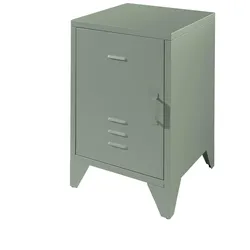NACHTKOMMODE Kay 40x40x60 Industrial Design aus Metall Grün