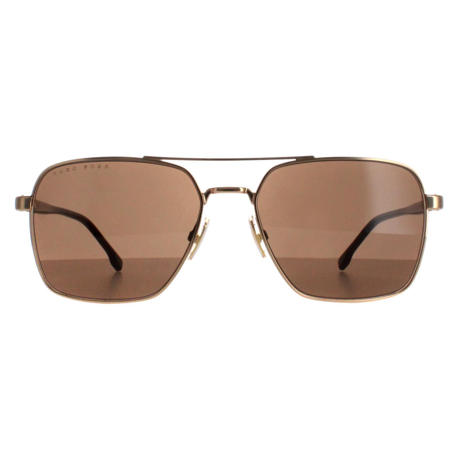 Hugo Boss Aviator Mannen Rose Gold Brown 1045/s/it