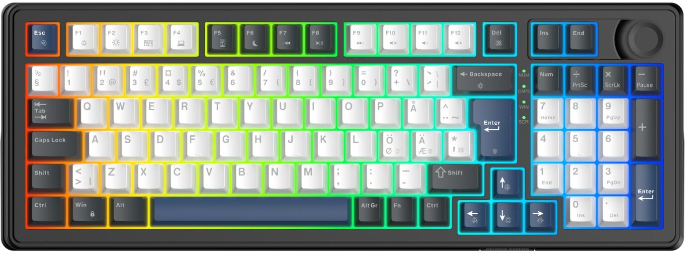 Deltaco Gaming Dk490 96% Gaming Rgb Tangentbord - Svart