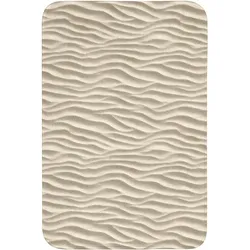 BADEMATTE Sand - Wellen - Beige Rutschfest 60x90 cm