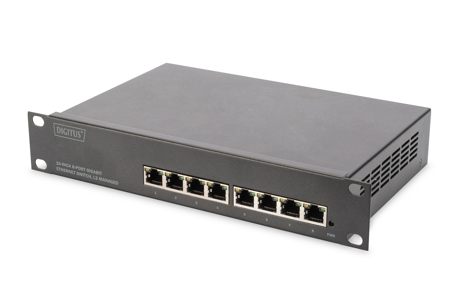 DIGITUS DN-80117 10-inch Gigabit Ethernet switch, 8-poorts, beheerde L2+ switch