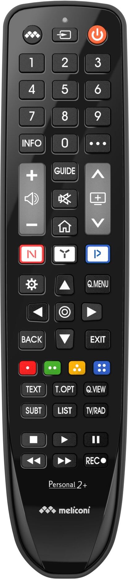 Telecomando tv Meliconi 806073 GUMBODY Personal 2+ Black