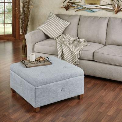 Jla Home/Furniture & Decor Caroline Storage Ottoman Blue Shadow , Blue Shadow