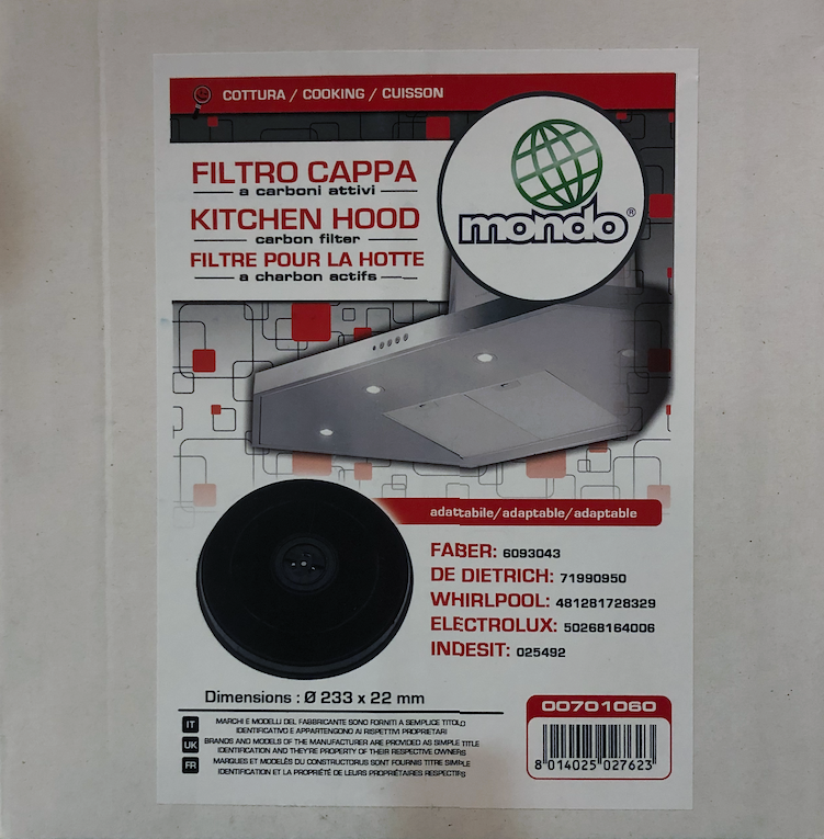 Ⓜ️🔵🔵🔵 Mondo Astelav 00701060 - Filtro a carbone attivo, compatibile universale, forma c