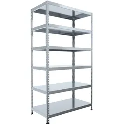 Schraubregal Biedrax 30 x 150 x 180 cm, Verzinkt, 6 Fachböden, Fachlast 150 kg pro Fachboden