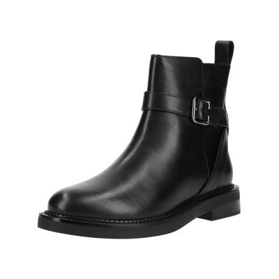 Stiefelette GEOX "Geox Stiefelette Glattleder", Damen, Gr. 38, schwarz, Glattleder, Schuhe Stiefelette
