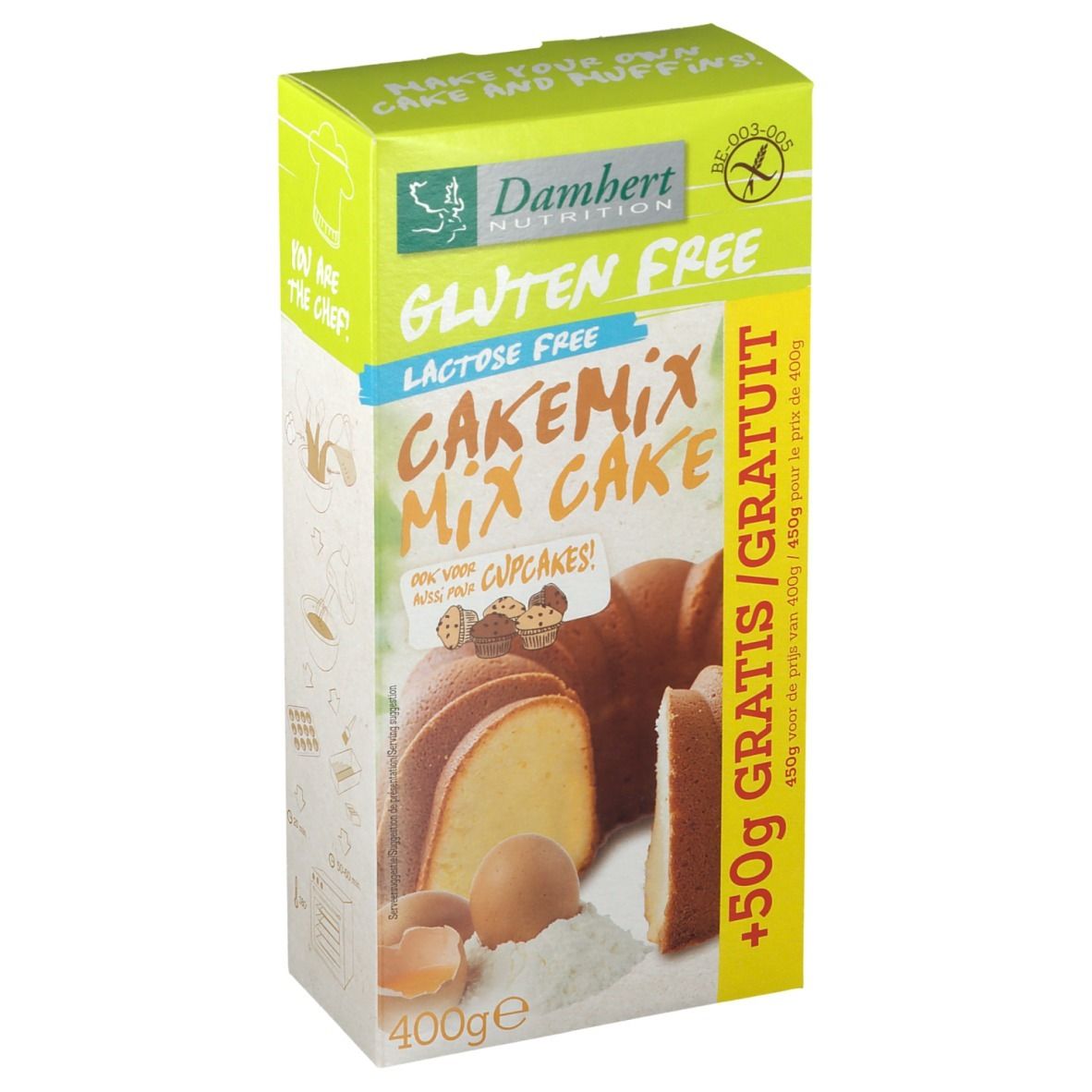 Damhert Glutenvrije Cakemix (Cake-Muffin) 400 g Pulver