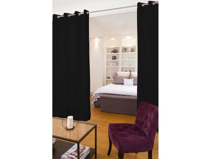 Rideau phonique séparateur oeillets noir mc710 140lx250h