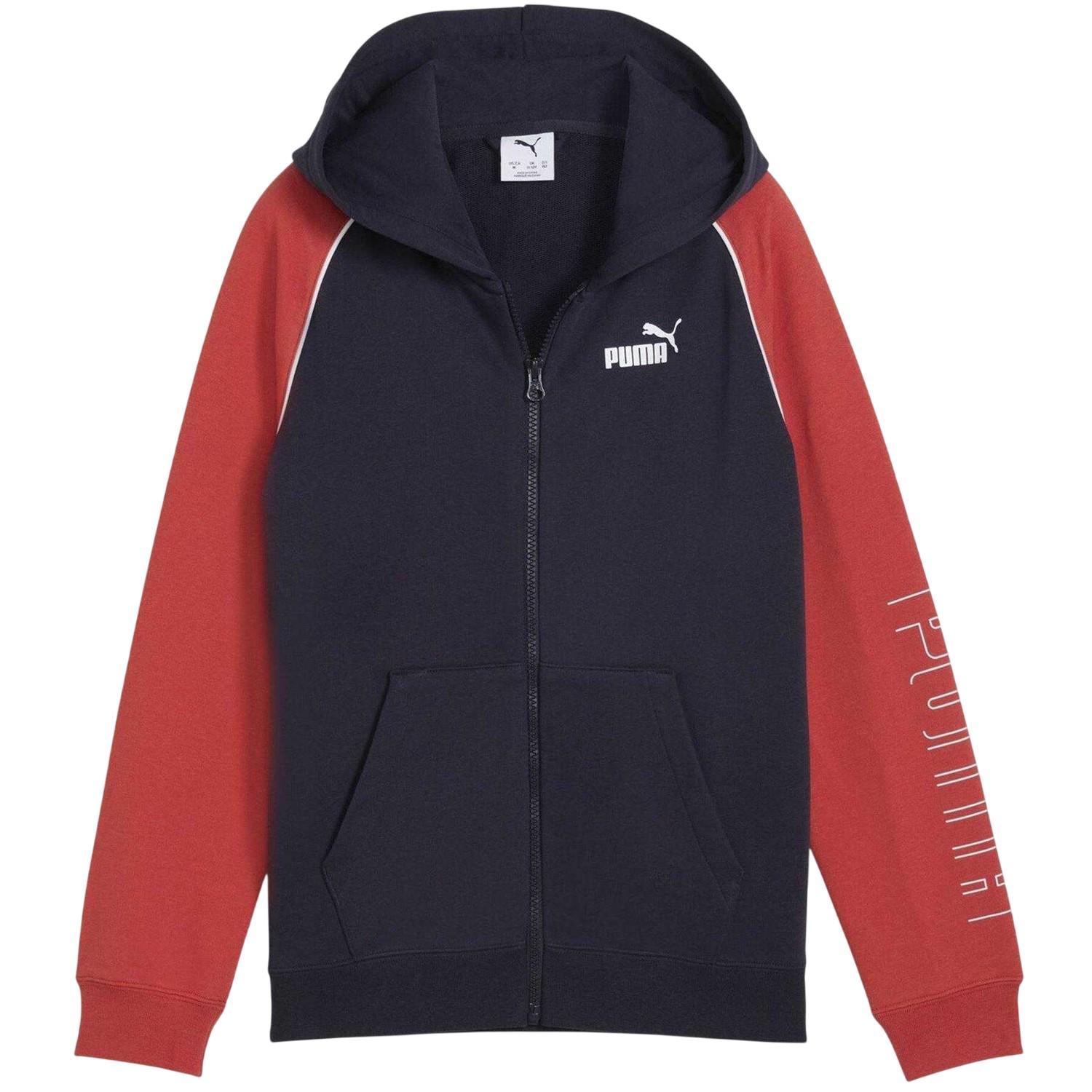 Puma - Hoodie mit durchgehendem Reißverschluss für Kinder, Raglanärmel (Marine)