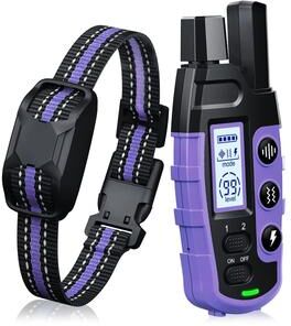 Uplift Essentials 3300ft Professional Remote Dog Training Collar Waterproof Behavior Correction System 1 Collar Purple