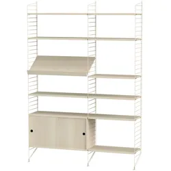 Funktionales Standregal mit Schrank Beige Esche