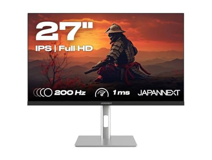 JAPANNEXT Ecran PC Gamer 27\ IPS Full HD (1920x1080) 200Hz 0.5ms Hauteur & Inclinaison réglable (HSP) Haut-parleurs intégrés G-Sync/FreeSync JN-I270FHD200F-HSP