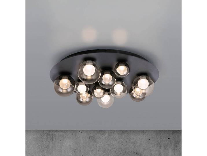 PURE LED Deckenleuchte Popup, dimmbar, alu / grau / zink, für Wohn- / Esszimmer, Metall