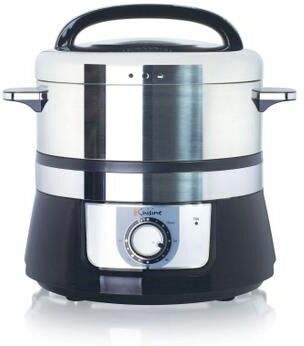 Euro Cuisine Stainless Steel Electric Food Steamer by Euro Cuisine in Black And Stainless