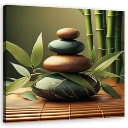 WANDBILD zen spa steine