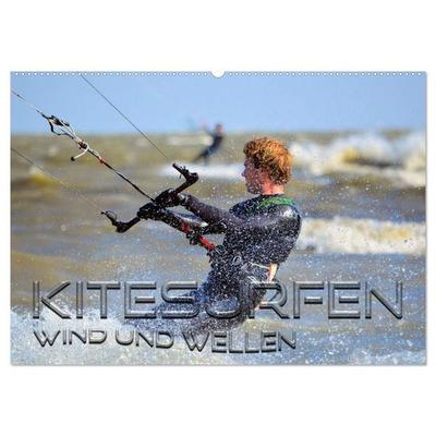 Kitesurfen - Wind und Wellen (Wandkalender 2027 DIN A2 quer), CALVENDO Monatskalender