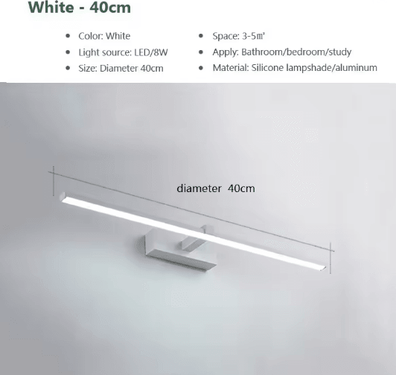 Inspire Essentials Waterproof LED Mirror Light Modern Bathroom Wall Lamp For Makeup white 40cm natural White