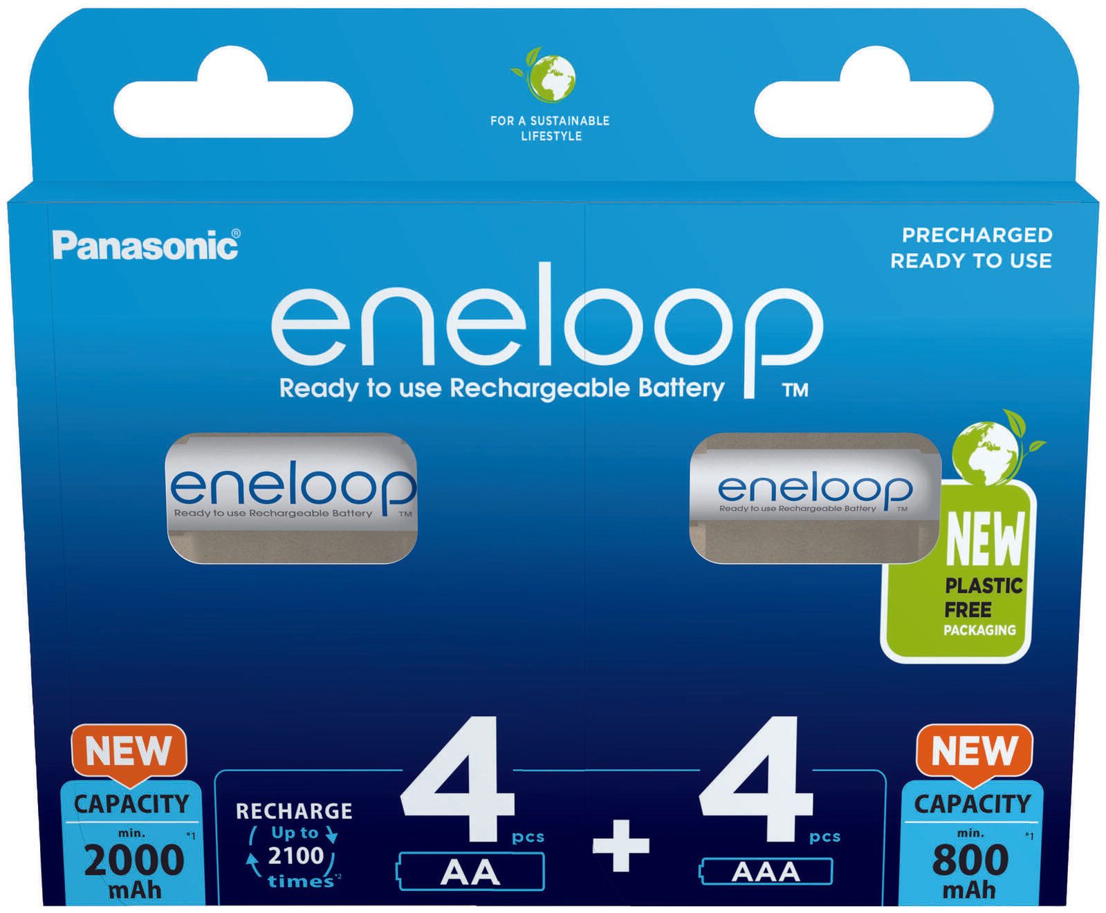 eneloop Akkus Micro AAA, Mignon AA Mignon AA: 2.000 mAh / Micro AAA: 800 mAh 8 St. 52302191