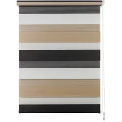 Ondeco Doppelrollo Just Triple Klemmfix  Seitenzugrollo Blickdicht Klemmfix Farbe: Cappuccino, Größe: 120x160 cm