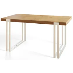 ESSZIMMERTISCH ROSA 200X90X77 cm, Farbe: LANCELOT, mit Metallbeinen in Farbe Weiß