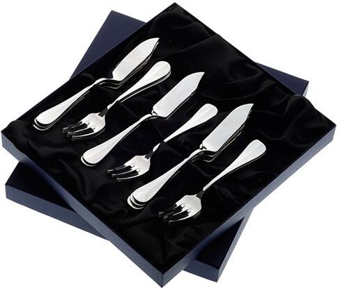 Arthur Price of England Baguette Sovereign Silver Plate Set of 8 Pairs Of Fish Eaters