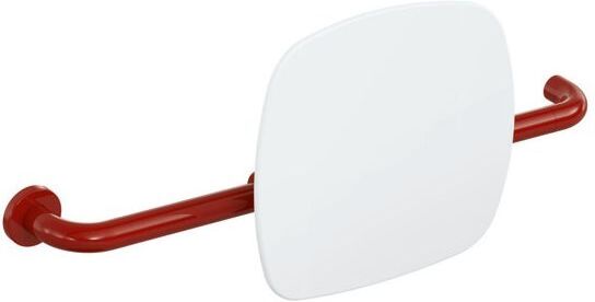 Hewi 801 Rückenstütze 801.51.9261L33 Wandabstand 150mm, Ausführung links, Lehne signalweiß, rubinrot