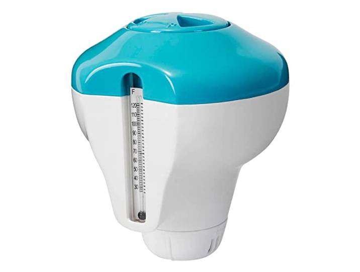 2 In 1 Floating Swimming Pool Chlorine Dispenser And Thermometer