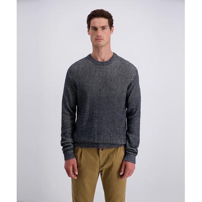 Rundhalspullover PIERRE CARDIN "Strick", Herren, Gr. M, grau (salute), Strick, Obermaterial: 100% Baumwolle, meliert, normal, Rundhals, Bündchen, Pullover Rundhalspullover, Waffelmuster