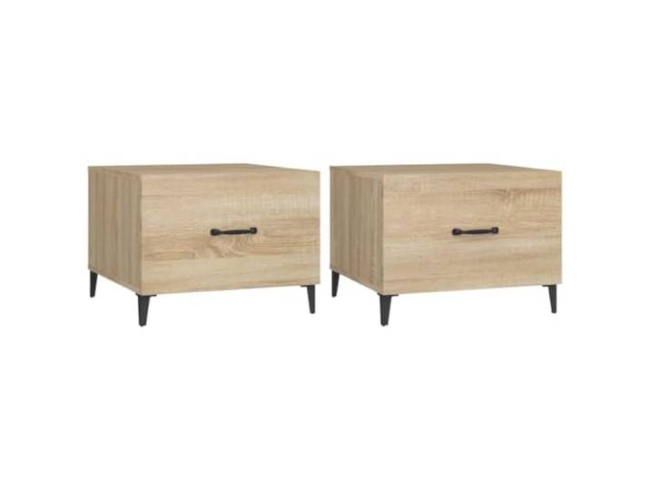 HKLGBVCR Industrieller Couchtisch, 2-teilig, Sonoma-Eiche, 50 x 50 x 40 cm