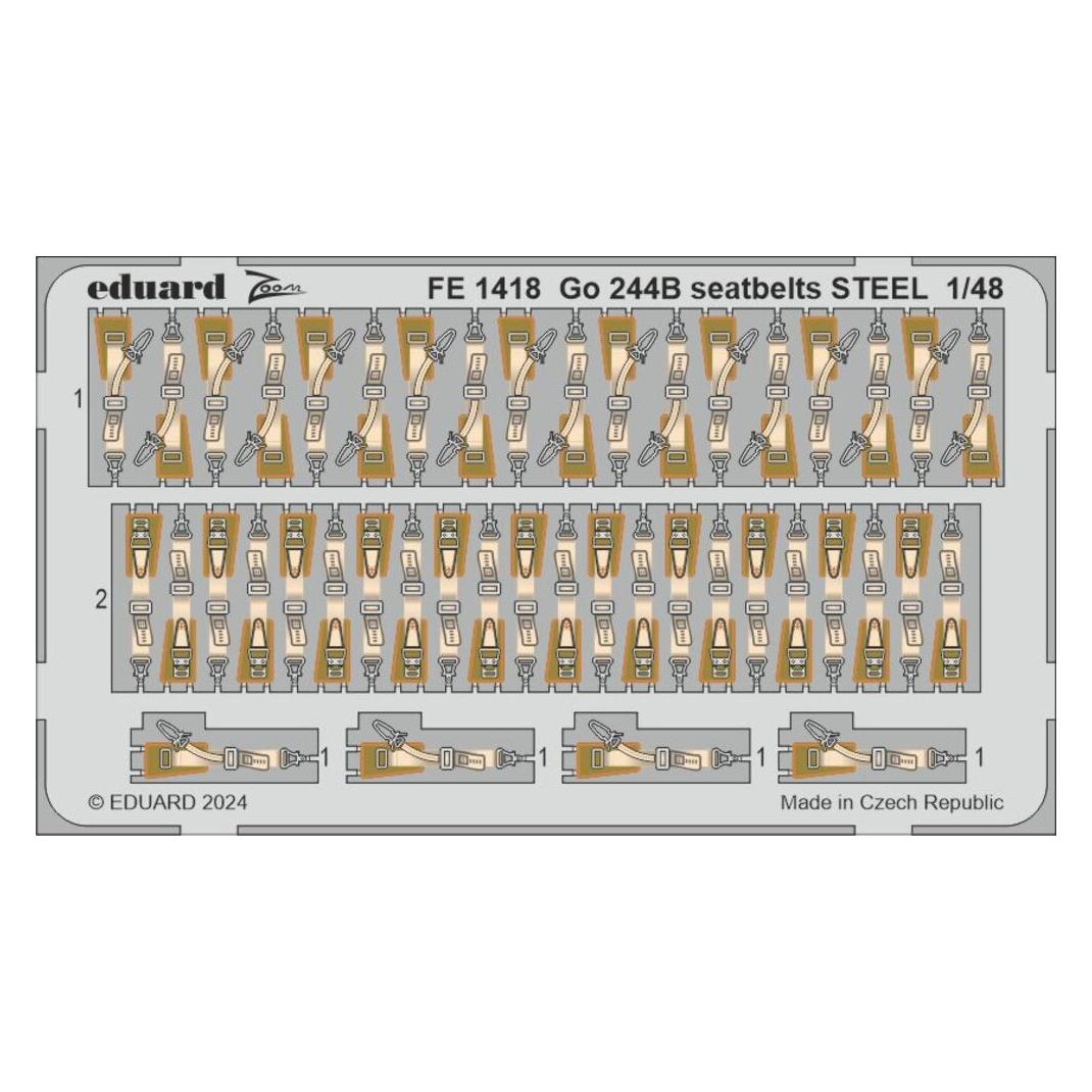 Eduard Go 244B seatbelts STEEL 1/48 ICM (FE1418)