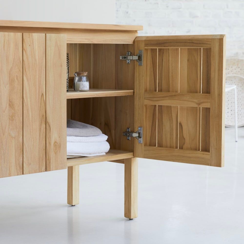 Tikamoon Mueble de almacenaje de teca maciza 80 cm