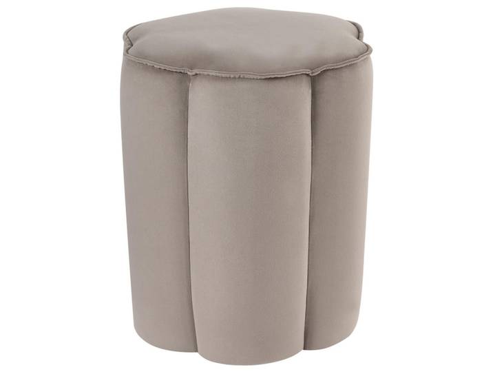 Beliani Pouf Taupe Tappen, Rund, 39x45x39 cm, Wohnzimmer, Sessel, Hocker & Hockerbänke, Poufs