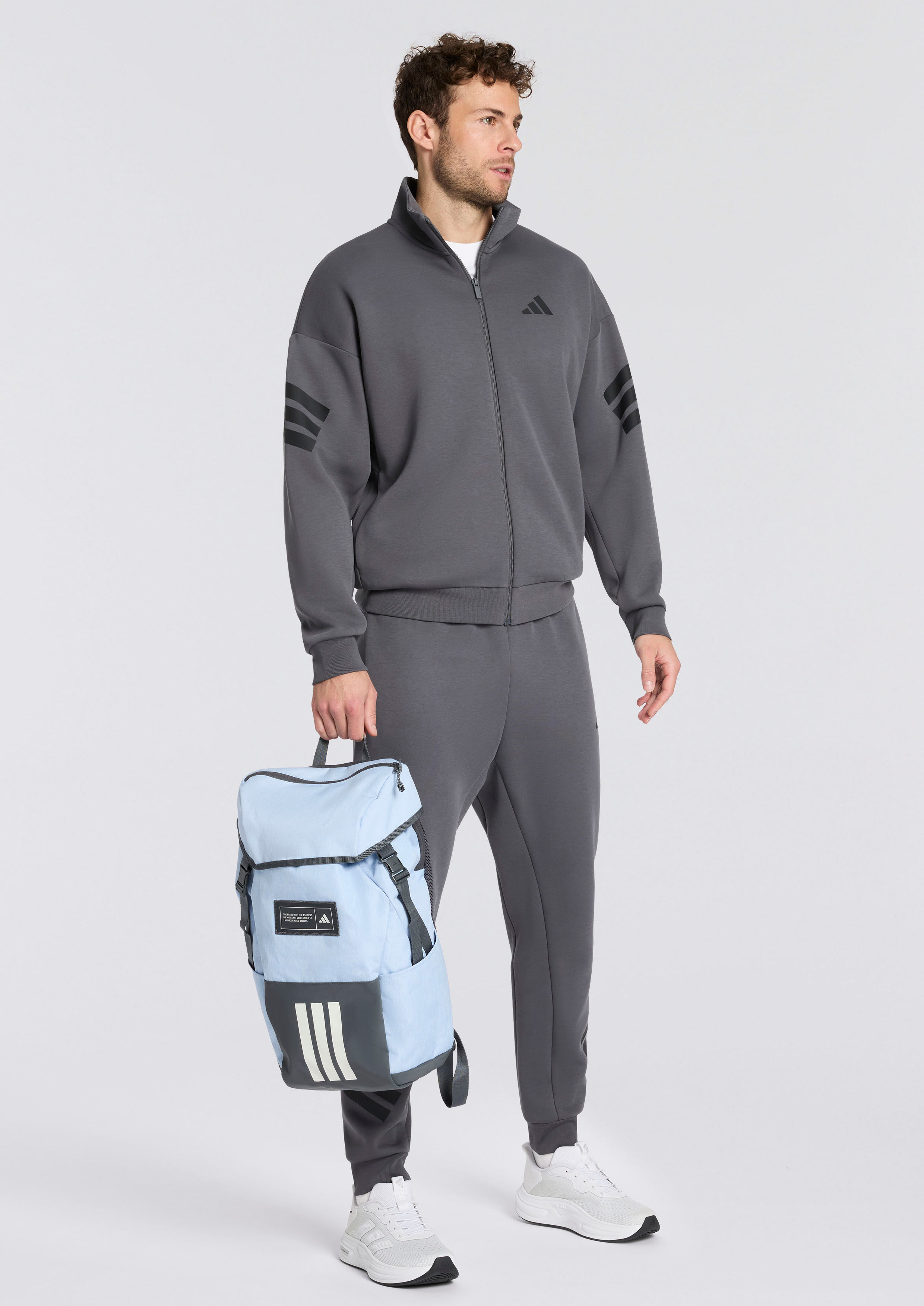 Rucksack ADIDAS PERFORMANCE "4ATHLTS CAMPER", blau (glow blau, sanftes weiß), Rucksäcke, Damen, Obermaterial: 100% Polyester, Rucksack