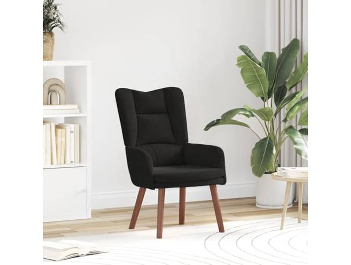 HEFZGDB Moderner Relaxsessel Schwarz Samt mit ergonomischem Design und weicher Polsterung für perfekte Entspannung, stabile Eichenholzbeine, atmungsaktiver Polyesterbezug, ideal